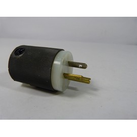 Hubbell HBL5266C Plug, 15 amp, 125V, 5-15P, Black/White