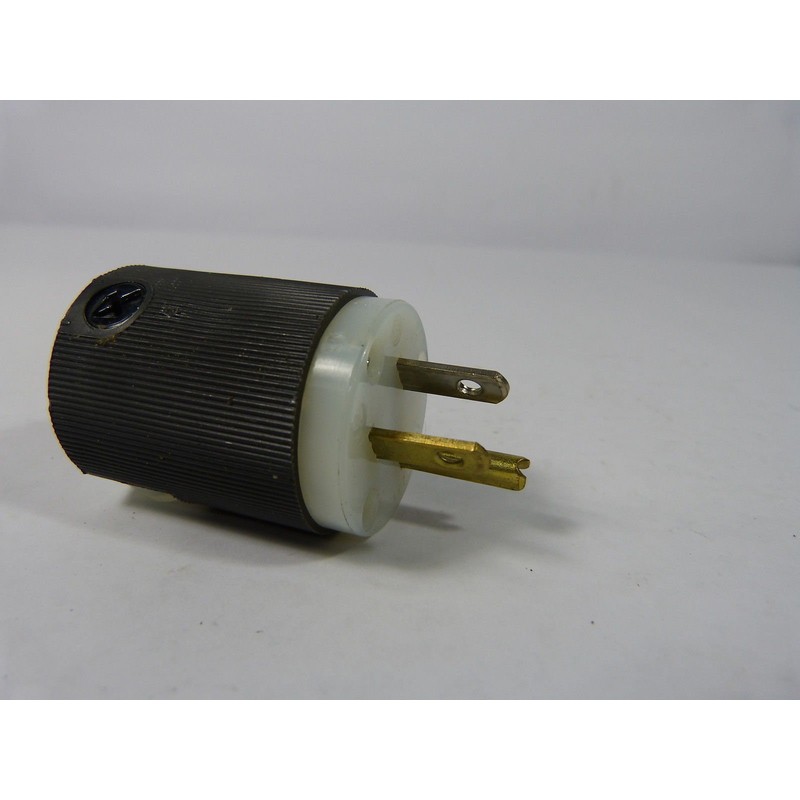 Hubbell HBL5266C Plug, 15 amp, 125V, 5-15P, Black/White