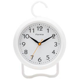 Hodogaya Electronics Sales Waterproof Watch for Hanging Towels, Standing, Diameter 6.5 inches (16.5 cm), Analog, White