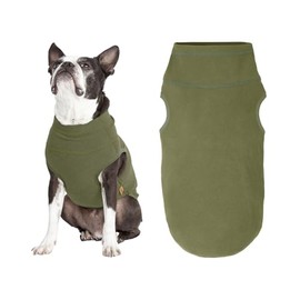 Gooby Microfiber Stretch Fleece Vest Dog Sweater - Olive Green, Small - Warm Pullover Fleece Dog Jacket - Dog Clothes for Small Dogs Boy - Dog Sweaters for Small Dogs to Dog Sweaters for Large Dogs