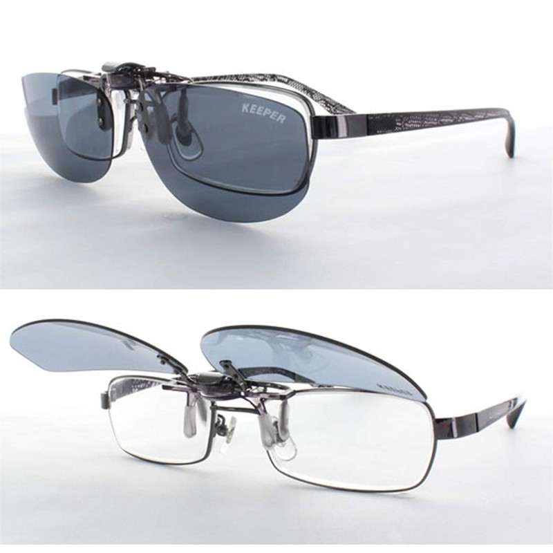 Cliponkeeper Japan-Made Polarized Front-Wrap Clip-On Sunglasses, UV Protection, Lightweight, Flip-Up,