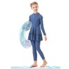 IDOPIP Muslim Swimsuit for Girls Kids Modest Islamic Swimwear Long