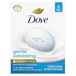 Dove Barra de Belleza Suavizante para Piel Sensible, Exfoliante Suave, 4 oz, 8 Barras                                                                 