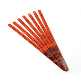 30mm 24 TPI Bi-Metal Hand Hacksaw Blade, Orange, Set of 10 Pieces Shatter Proof Replacement Blades