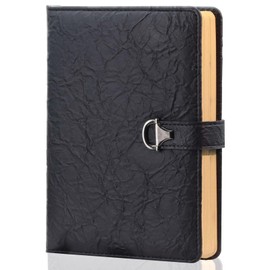 Hoci Poci Journal for Men, Vintage Leather Diary for Writing, A5 240 Kraft Pages College Ruled Notebook, Personal Planner Organizer Gift (Vintage Black)
