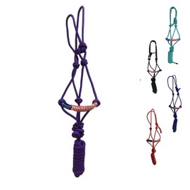 Majestic Ally Poly Braided Patriotic Nose Poly Rope Halter and 10' Matching Lead (Purple)