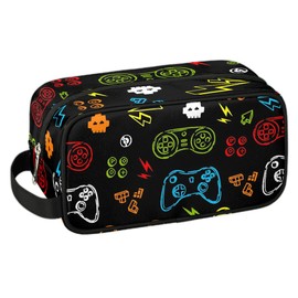 LOMBARDIDEN Kids Travel Toiletry Bag for Boys Men - Game Controller Hanging Dopp Kit - Waterproof Shaving Bag Bathroom Bags Wash Bag for Toiletries Accessories