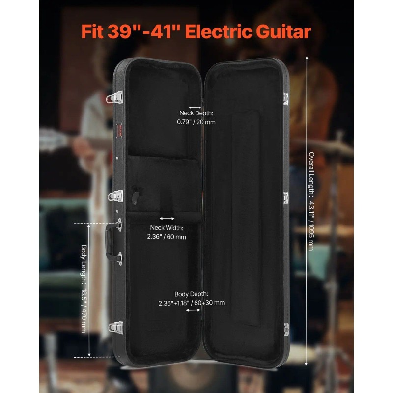 Electric Guitar Hard Case Lock Latch Keys Handle 43.11 Rectangular