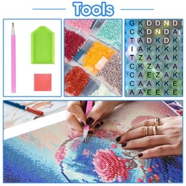 MOMAKA 5D Diamond Painting Kits Mandala Flower for Adults, DIY Diamond Painting Full Drill Set Shiny Round Diamond Arts Craft Cross Embroidery Painting Kits for Home Wall Decoration 30 x 40 cm - 11