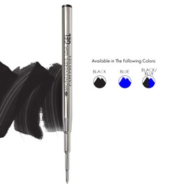 Monteverde Medium Point Capless Gel Refill for Montblanc Ballpoint Pens - Black (Pack of 2)