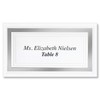 White 65lb Cover Stock Place Cards, Silver Foil Border, Micro-Perforated,