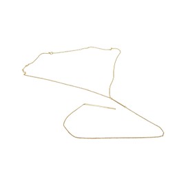 Beaute Fashion Long Y Necklace Minimalist Layering Pendant .925 Sterling Silver and CZ Imitation Diamonds-By-the-Yard V Drop Bar Lariat Delicate Chain - Gift Box (Extra Long Minimal Bar Gold)