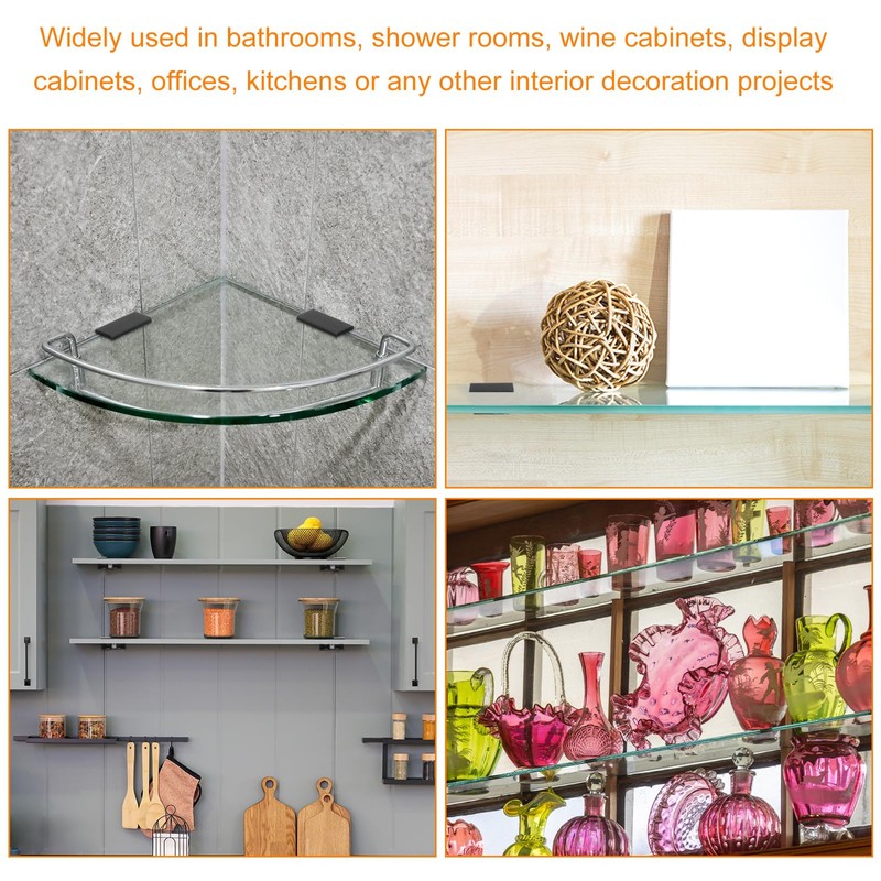 sourcing map 8pcs Glass Shelf Brackets Metal Adjustable Glass Clamps