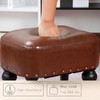 Ottoman Leather Foot Rest with Thicker Foam Padded Seat, Footstool
