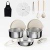 EVOFAR 14 pcs Stainless Steel Cookware Set, Detachable Pots and