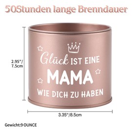 CadeauJoie Muttertagsgeschenke für Mama, Mama Geschenk, Geburtstagsgeschenk für Mama, 225g Lavendel Duftkerzen Geschenke für Mama im Metall Geschenk für Mama Frauen Frau Oma an Weihnachten Mutter