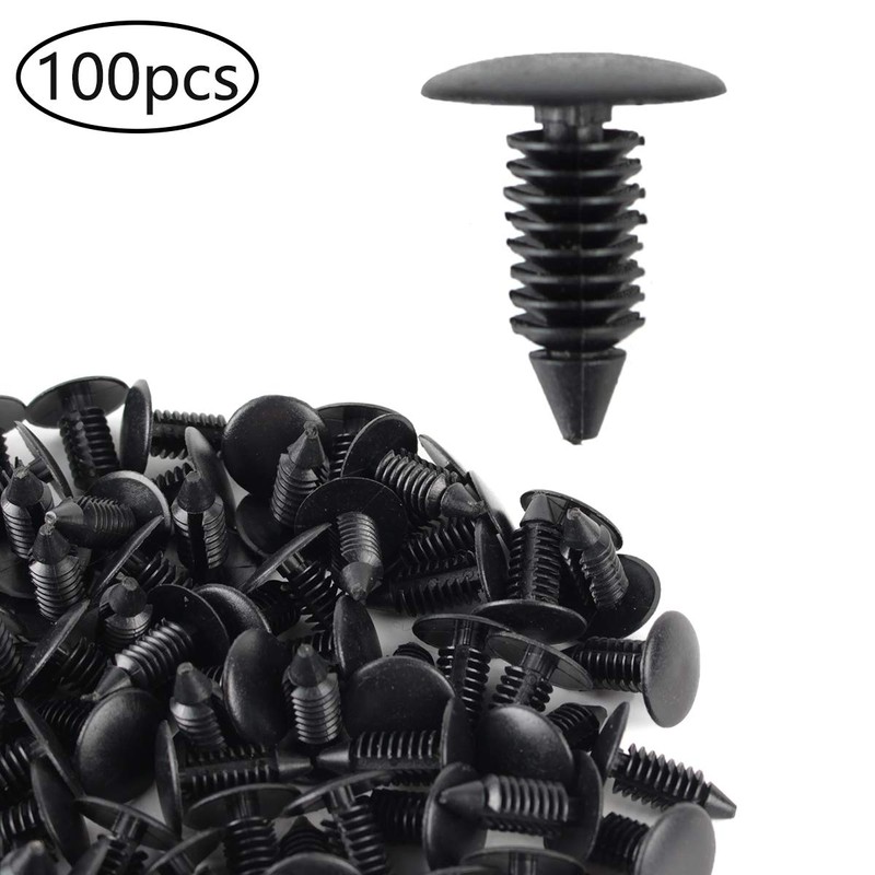 AUTOKAY 100Pcs 8mm Bumper Clips Auto Car Hole Plastic Rivets