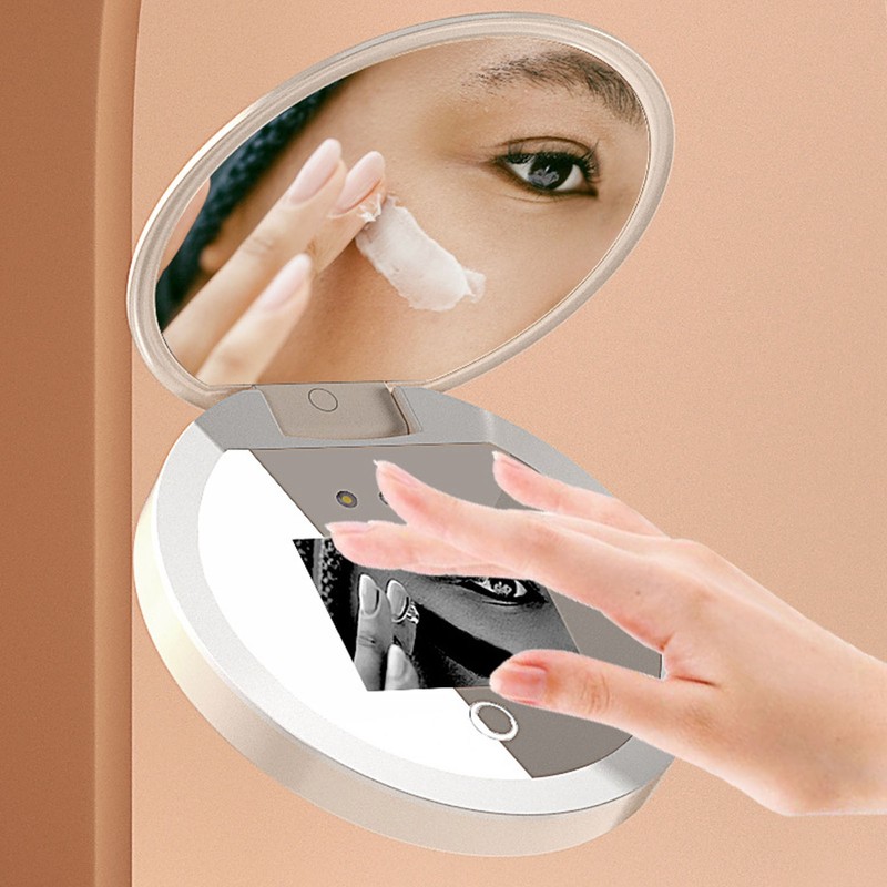 UV Mirror Sunscreen Testing Camera with Light 2X Magnification Travel