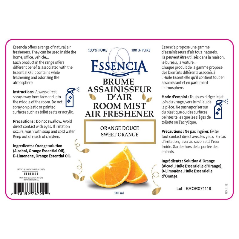 Essencia Room Mist Orange