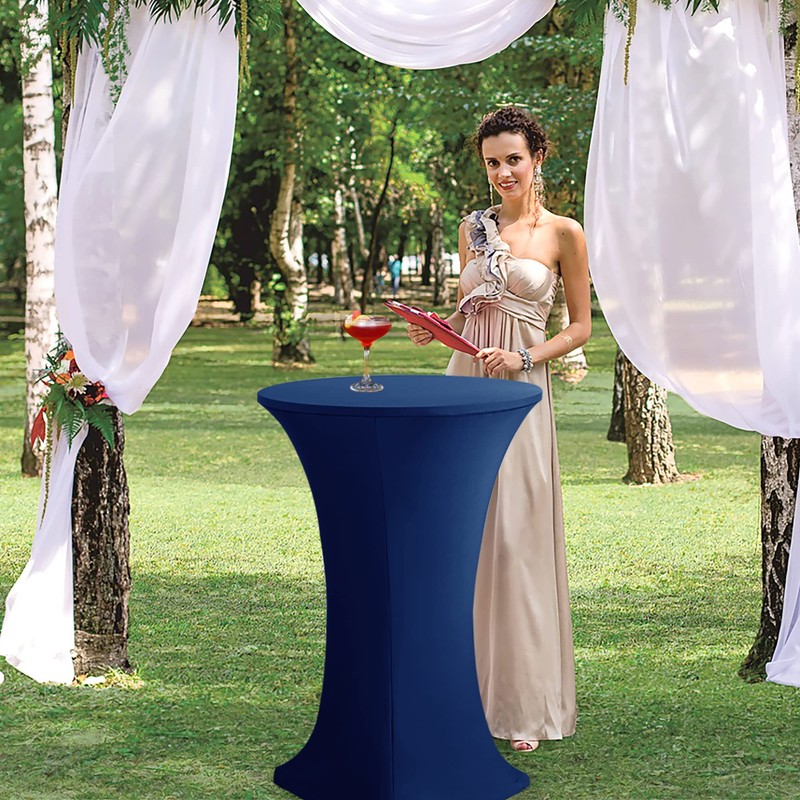 HolidayIdeas Cocktail Table Covers, 2 Pack - Stretch Spandex Square