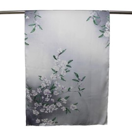 DANA XU 100% Mulberry Silk Satin Head Scarf For Women Lightweight Floral Summer Travel Shawls and Wraps For Evening Dresses