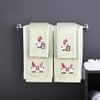 Christmas Gnomes Hand Towel Set: Light Grey Velour Bathroom Towels