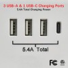Clear Power CP (2 Pack): 6-outlet Wall-Tap w/ 3-Port USB-A