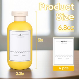 UMETASS 3 PACK Travel Shampoo Bottle, Empty Plastic Squeeze Bottles 6.8oz with Flip Cap, Lotion Container for Toiletries Travel Size Shampoo and Conditioner