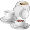 MALACASA 12 Pieces Gourmet Porcelain Dinnerware Sets, Premium Plates and