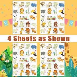 TatoYard Children's Birthday Party Favours, 4 Sheets Luminous Tattoo Children for Party Bags, Children's Birthday Party, Children's Tattoos for Party Gadgets Small Gifts for Children (Animal)