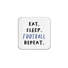 The Victorian Printing Co - Eat. Sleep. Football. Repeat - Birthday Single Coaster