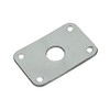 Curved Rectangular Metal Guitar Jackplate - Chrome - Explorer Electric