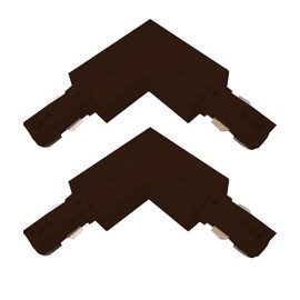 OhLectric H-Track Lighting - L-Type Conduit Fitter - Versatile Connector - Compatible with Two Edge Wire Circuit Corner Joiner - Easy Installation - Pack of 2, Brown - OL-44340