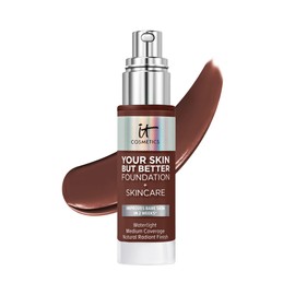 IT Cosmetics Your Skin But Better Foundation + Skincare, Deep Cool 63 - Hydrating Coverage - Minimizes Pores & Imperfections, Natural Radiant Finish - With Hyaluronic Acid - 1.0 fl oz