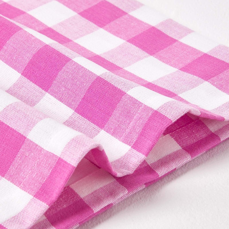 HOMESCAPES Pink Gingham Table Cloth Block Check Pattern 100% Cotton