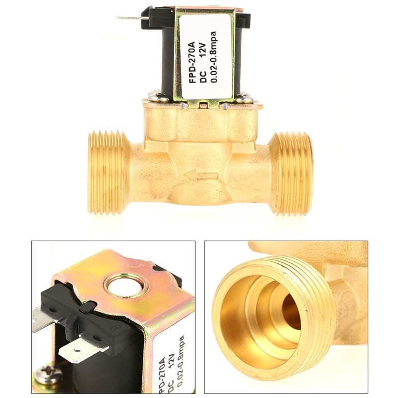 Cunyuer DC 12V 3/4 Inch Normally Closed Brass Electric Solenoid