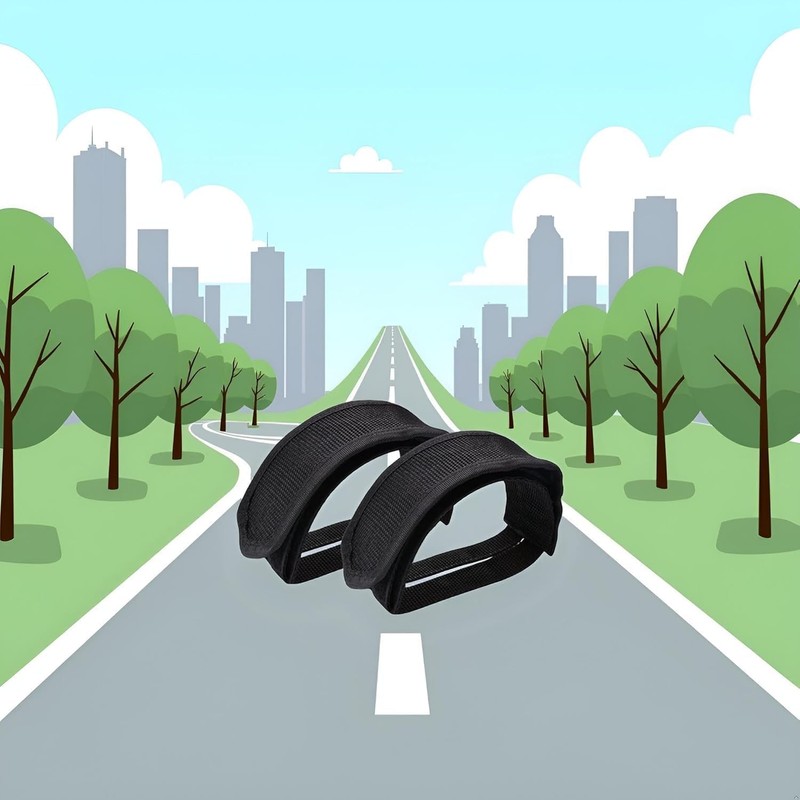 1 Pairs Bike Pedal Straps, Black Bicycle Feet Straps Cycling