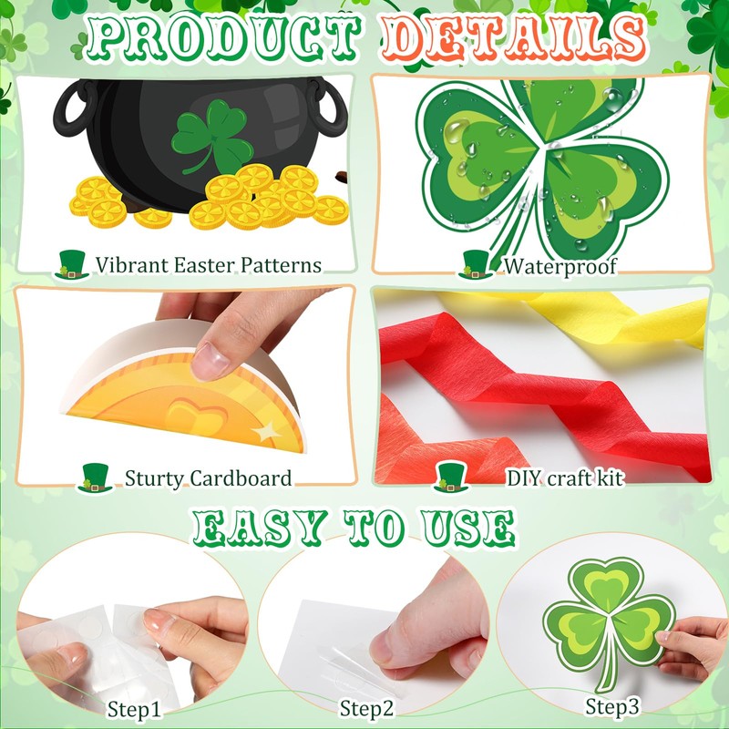 Epakh St. Patrick's Day Bulletin Board Decorations Set 3D Irish