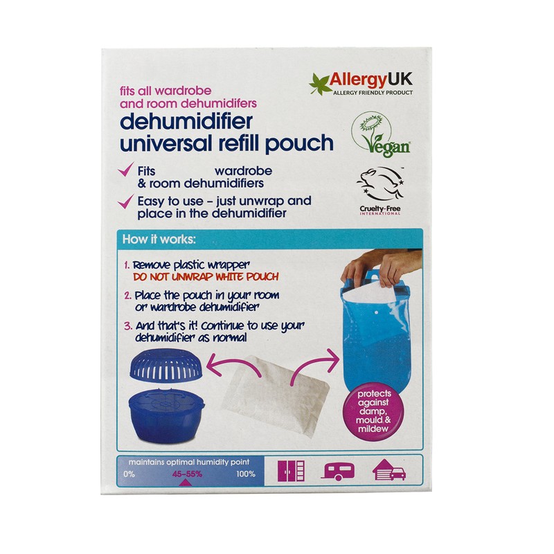 Ecozone Dehumidifier Refill Pouch, Damp, Mould & Moisture Absorber for