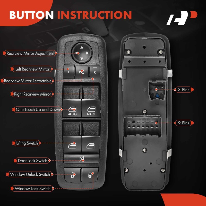 A-Premium Master Power Window Switch Compatible with Jeep Cherokee 2014