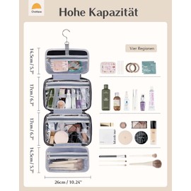 Chakipee Water Resistant Makeup Cosmetic Bag Travel Organizer, black, M