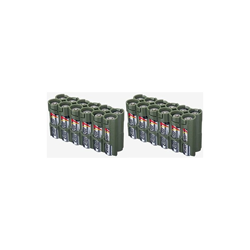 Storacell 12AAMG AA Battery Caddy, Military Green, Holds 12 AA