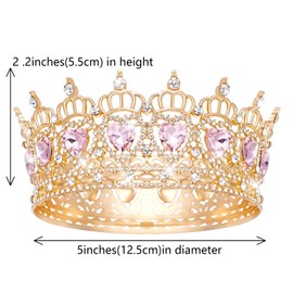 JITINX Queen Crown Wedding Rhinestone Heart Crowns and Tiaras for Women Costume Party Hair Accessories Princess BirthdayCrown Crystal Bridal Crown