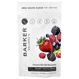 Barker Wellness Vitamin K2 Vitamin D3 Gummy Mixed Berry 30 pieces Contains Vitamin K2 and Vitamin D3, 1 piece, 3 tablets / 바커 웰니스 비타민K2 비타민D3 구미 믹스드베리 30개 비타민K2 및 비타민D3 함유, 1개, 3정