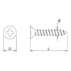 DAIDOHANT 10173816 Stainless Steel Self Tapping Screws, Countersunk Head (Nominal