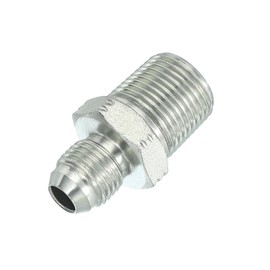 PATIKIL Hex Reducing Nipple Connectors Pipe Adapter 1/2" Male 37° Flare JIC x 3/8" Male NPT, Pipe Fitting Reducer Nipple Adapter Plated Steel Hydraulic Fitting