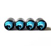 Dolphin Tire Valve Caps - Black Aluminum - Set of