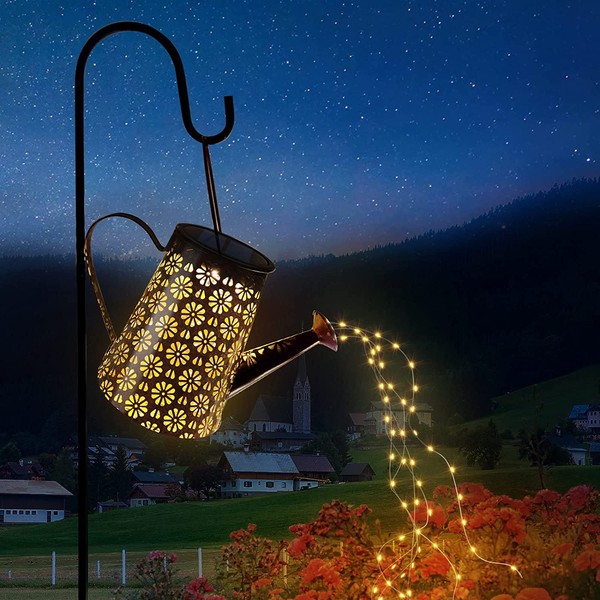 Imoli Outdoor Solar Watering Can with Lights Garden Decor Large