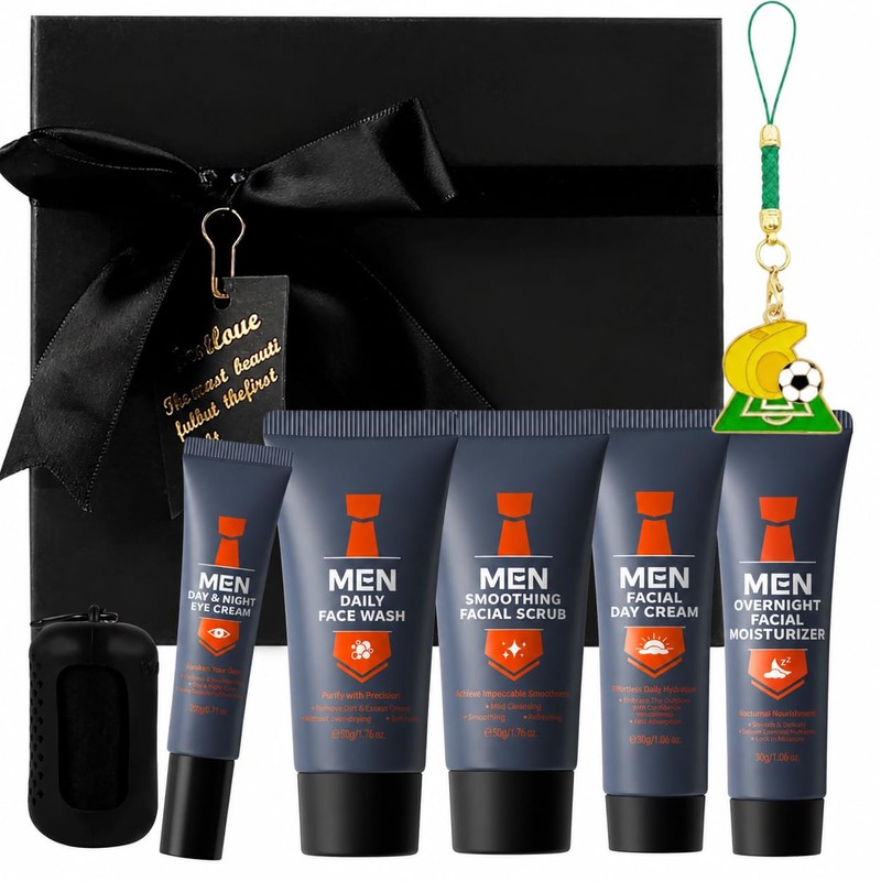 Kit Cuidado Facial Hombres 5 Piezas, Regalo Refrescante y No