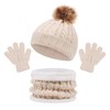 Kids Knitted Hat Scarf and Gloves Set, Toddler Winter Warm